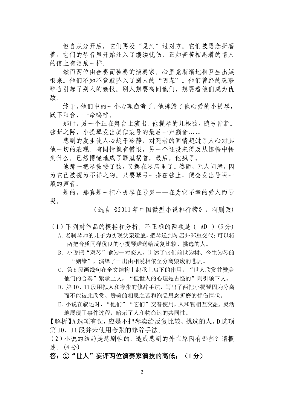 小说阅读—双琴祭_第2页