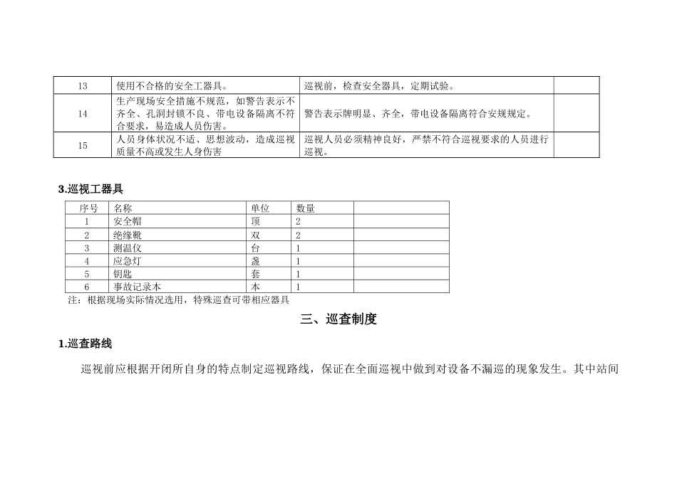 10kV开闭所(配电室)巡视标准_第3页