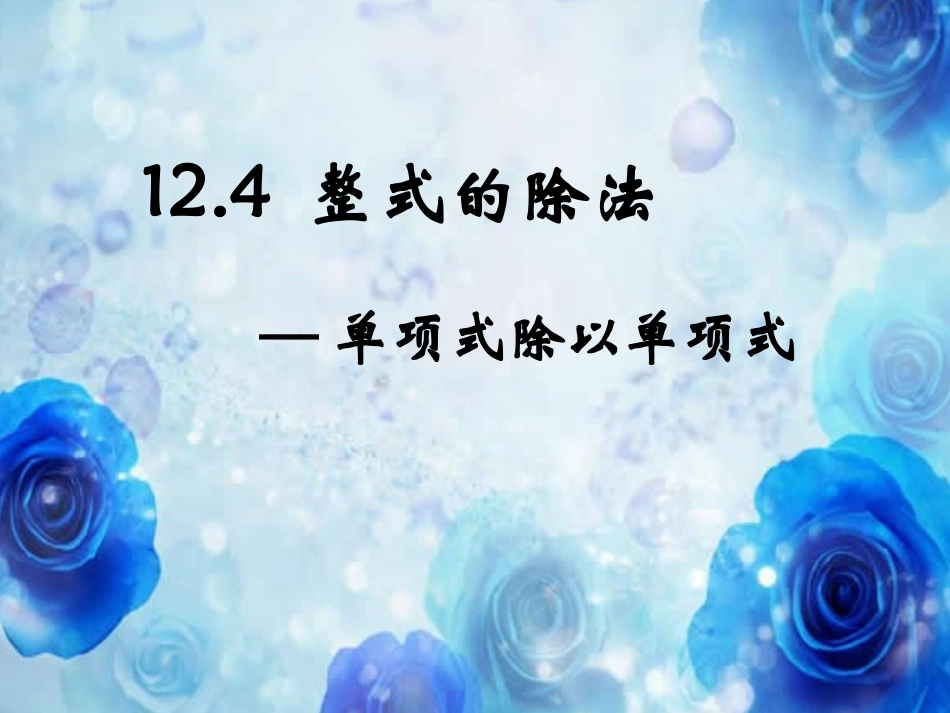 12.4.1整式的除法(单项式除以单项式)华师版_第1页