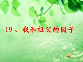 我和祖父的园子第一课时