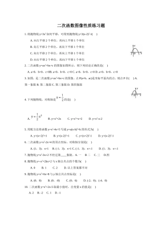 二次函数图像性质练习题