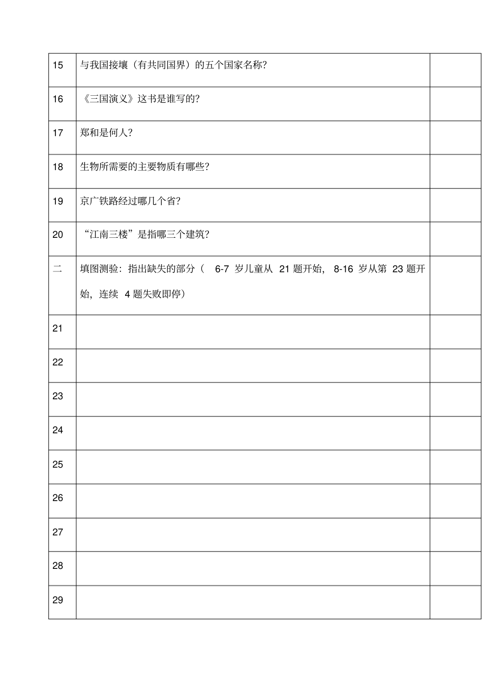 中国韦氏儿童智力测试题_第3页