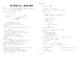 2018高中物理公式重要知识点汇总