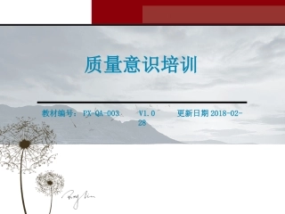 2018年车间员工质量意识培训V1.0