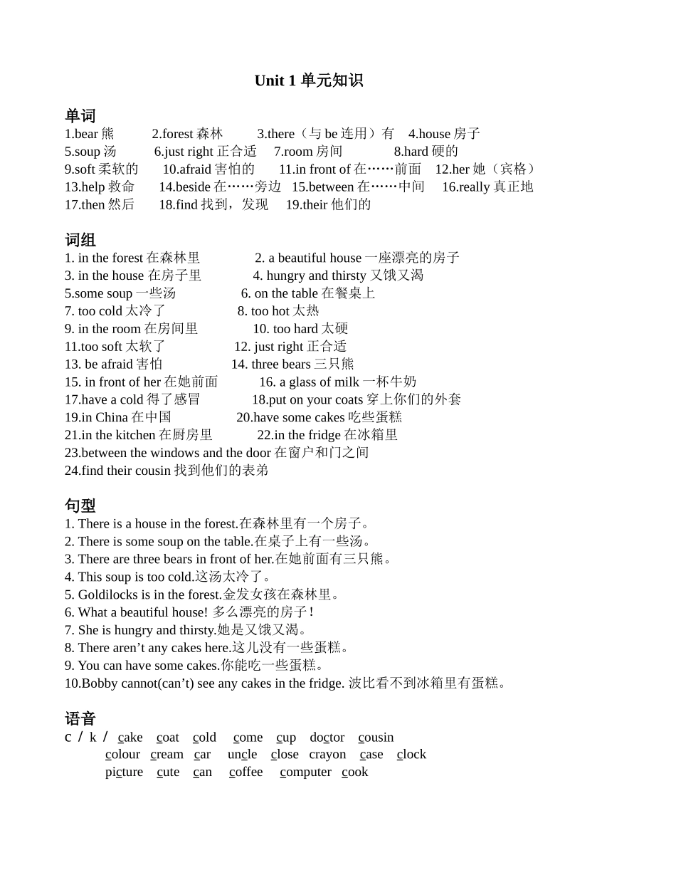 五上U1-4单元知识_第1页