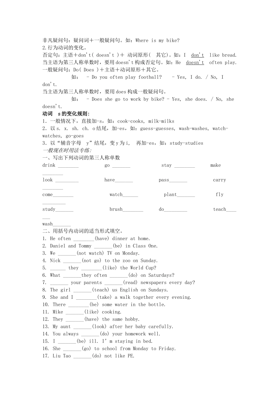 小学英语语法总结及练习_第2页