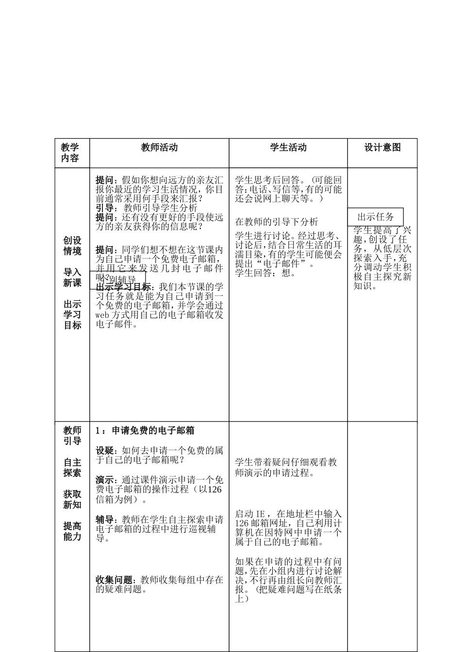 《电子邮件的申请、收发》教学设计_第2页