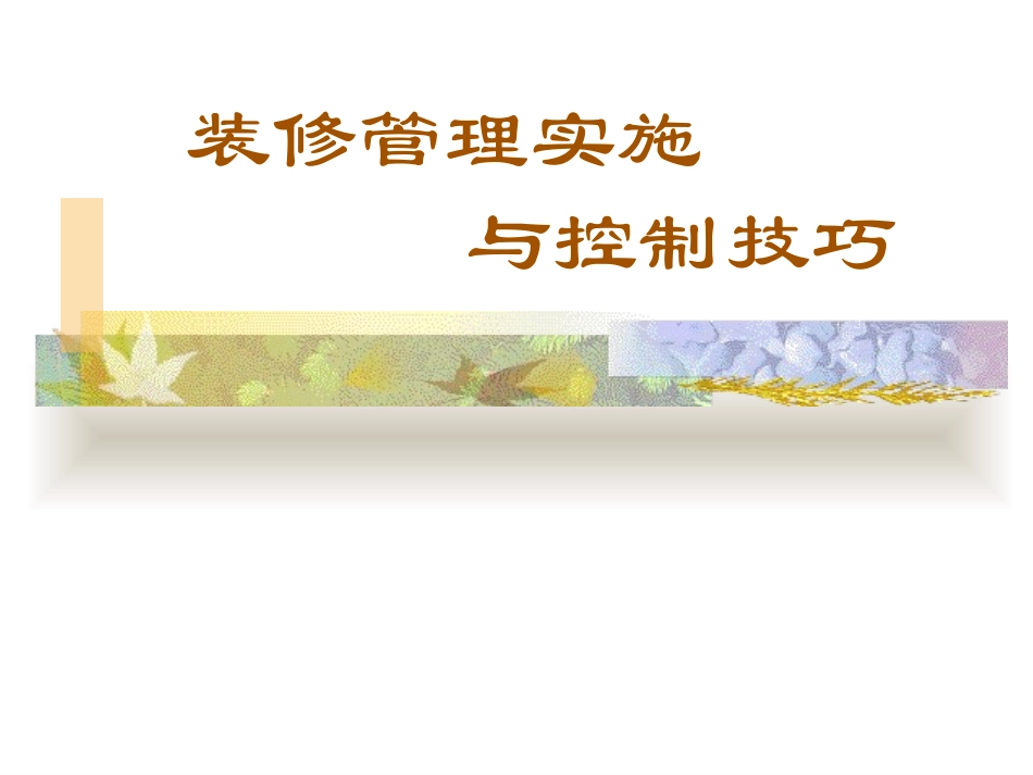 (好)装修管理实施与控制技巧_第1页