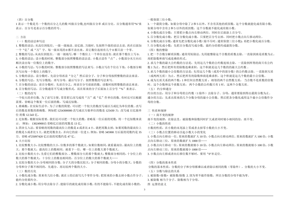 【强烈推荐】小学六年级数学总复习资料_第3页