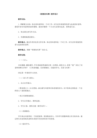 《理想的风筝》教学设计
