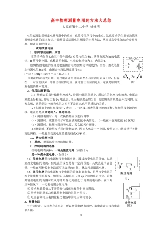 ■■高中物理测量电阻的方法大总结