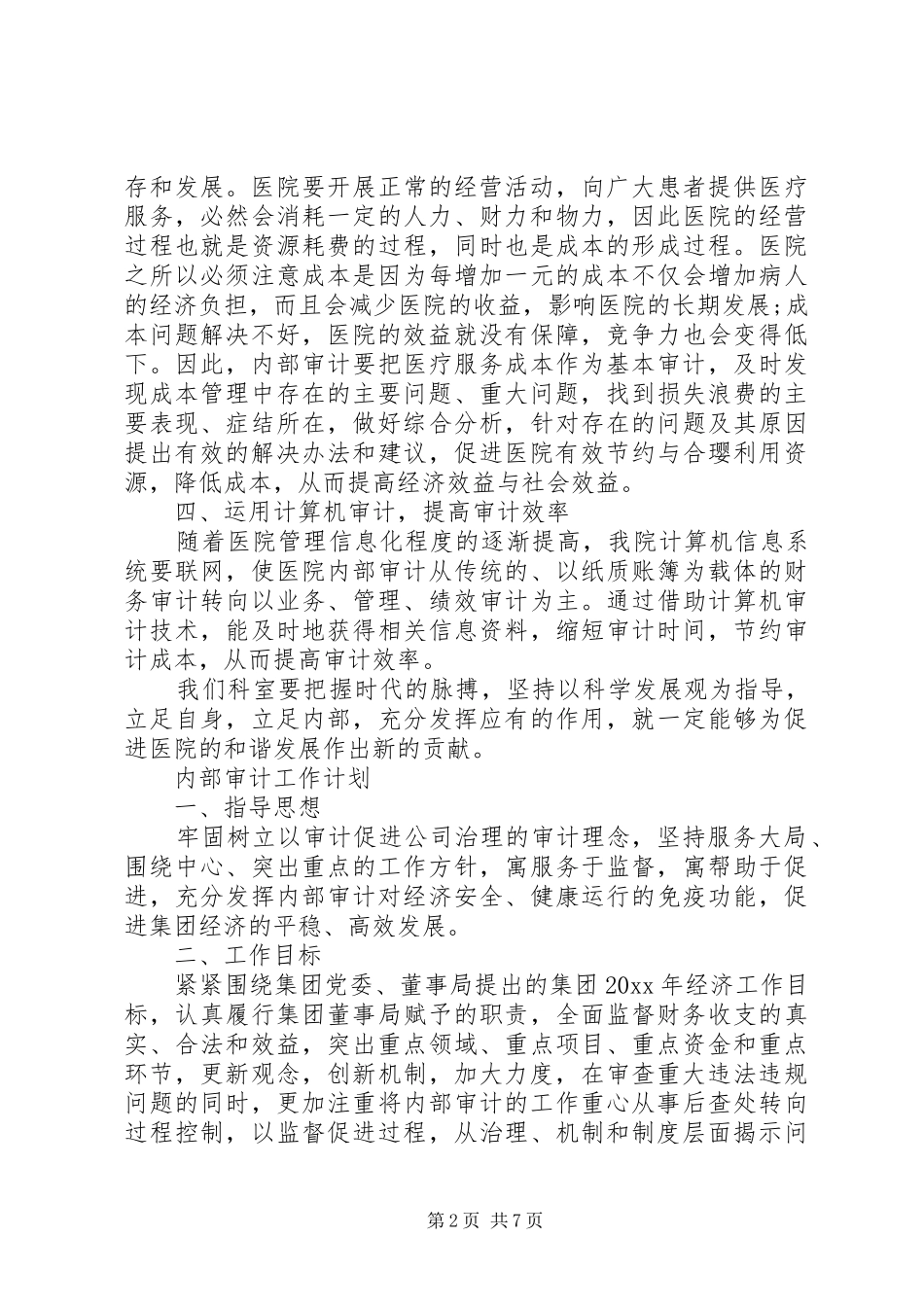 XX年审计工作计划精选_第2页