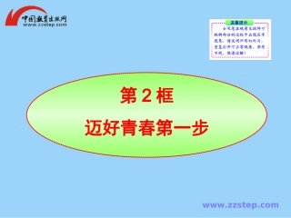 思想品德：第2课第2框迈好青春第一步同步课件（鲁教版七年级上）
