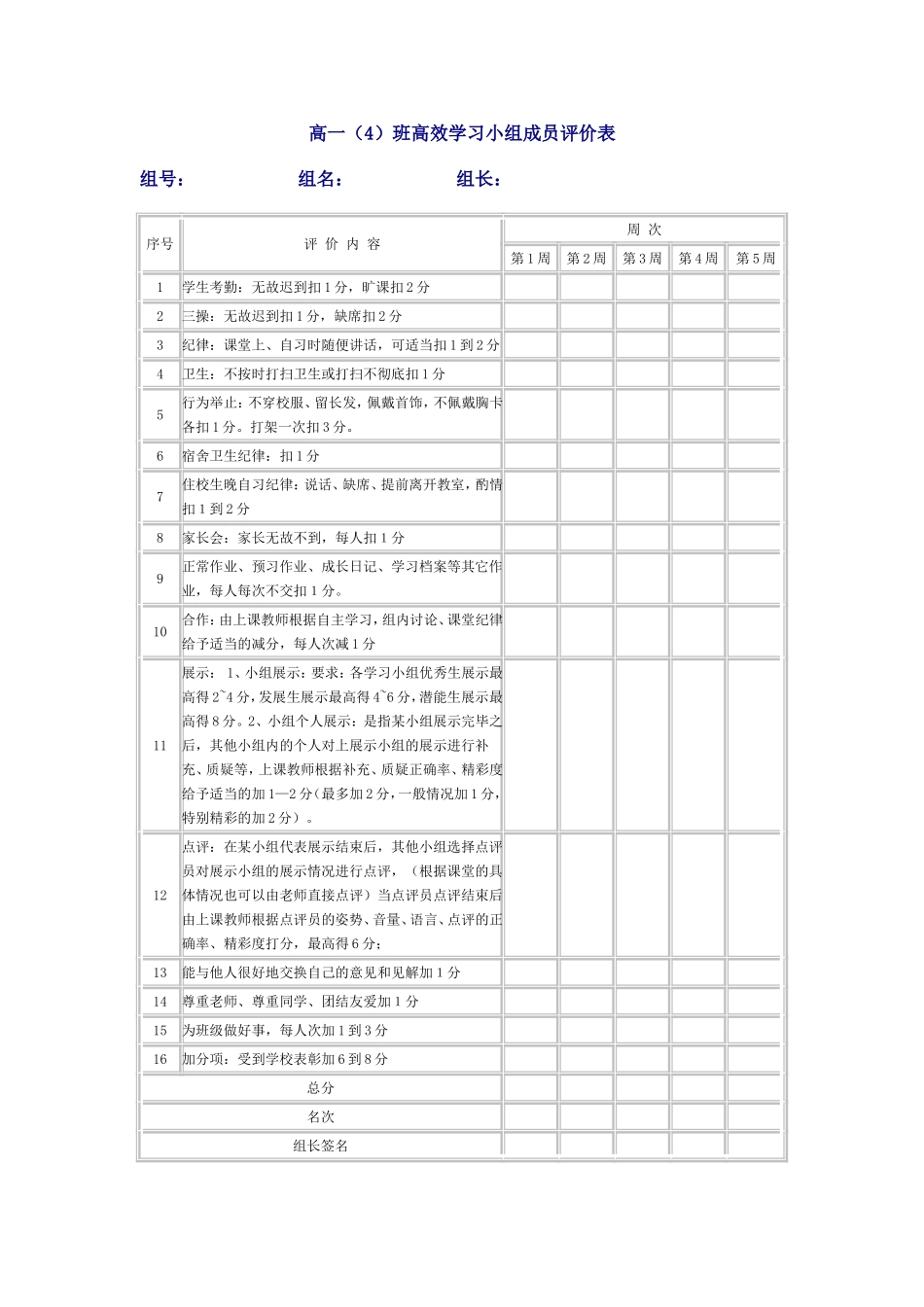 高效课堂评价表_第1页