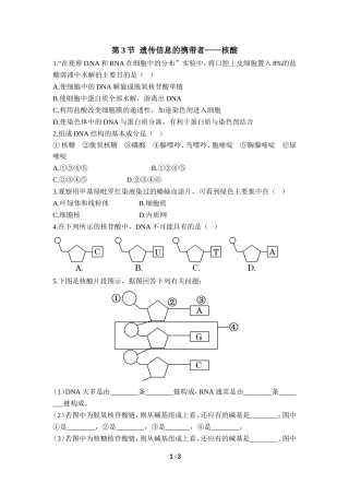《遗传信息的携带者——核酸》课堂训练