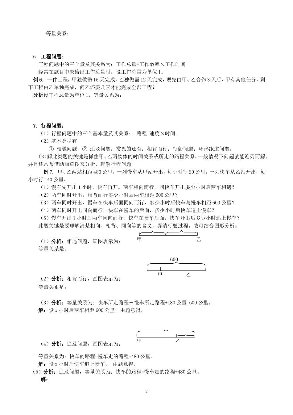 初一数学一元一次方程应用题_第2页