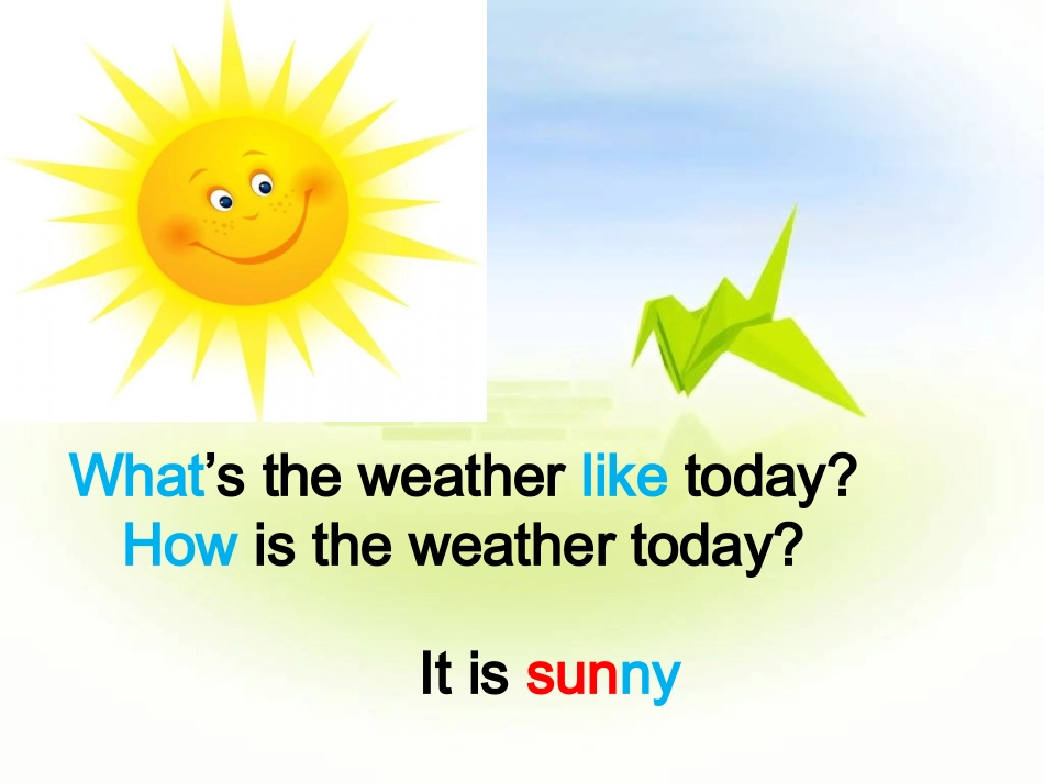 小学五年级英语Unit5What's_the_weather_today课件_第3页