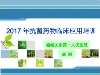 2017年抗菌药物临床应用培训