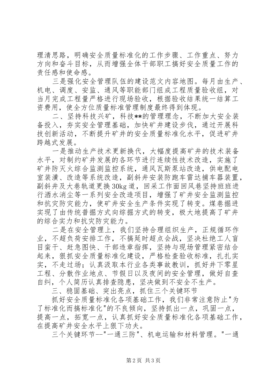 安全质量标准化工作经验交流会领导发言材料_第2页