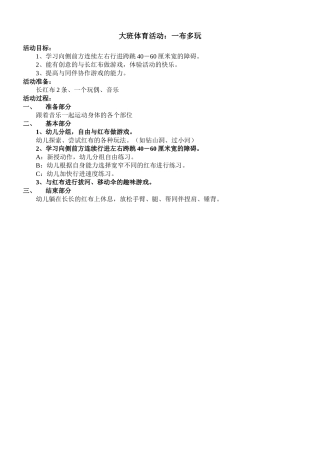 大班体育：一布多玩