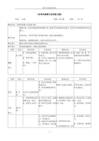 各种传接棒方法的接力跑