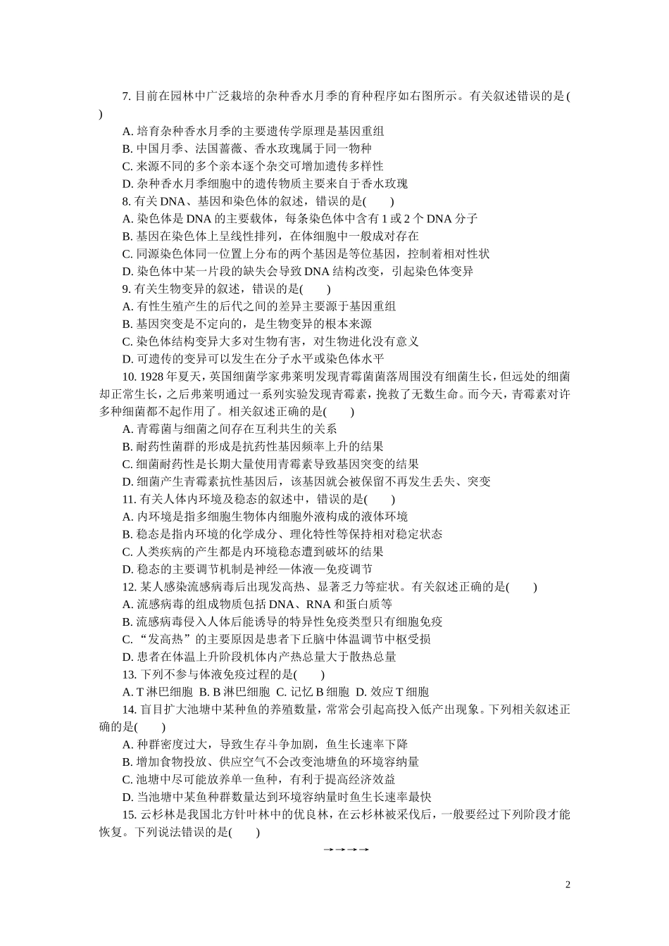 2015届高三教学情况调研(南通、扬州一模)_第2页