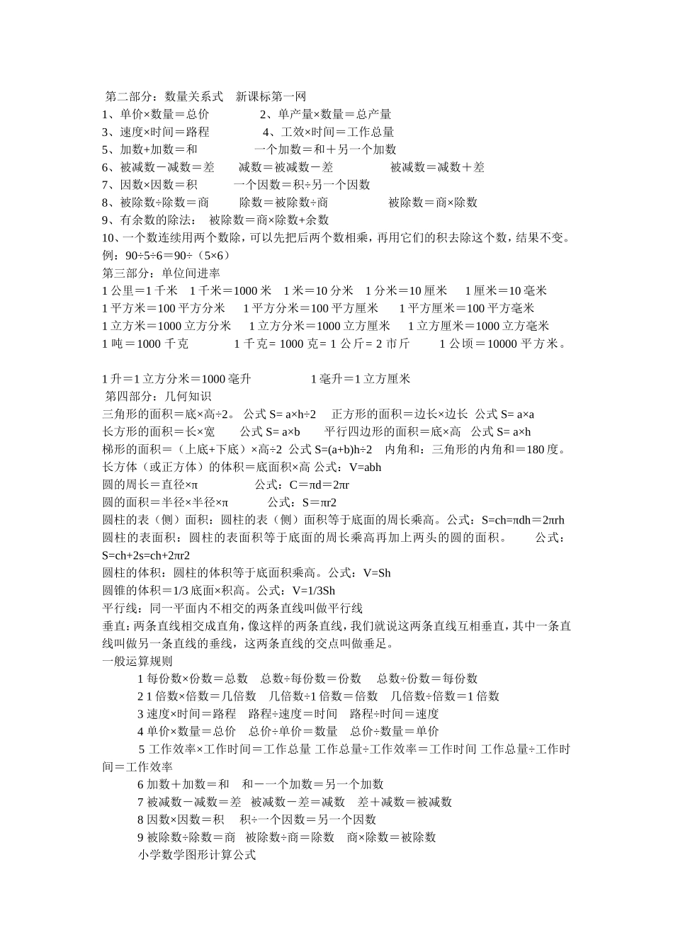 小学六年级数学总复习的公式与概念_第3页