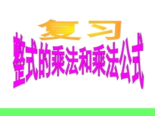 整式乘法及乘法公式练习课件华东师大版八年级上册