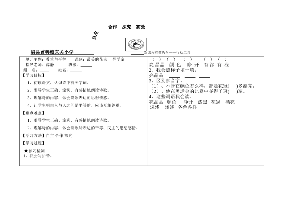 最美的花束导学案_第1页