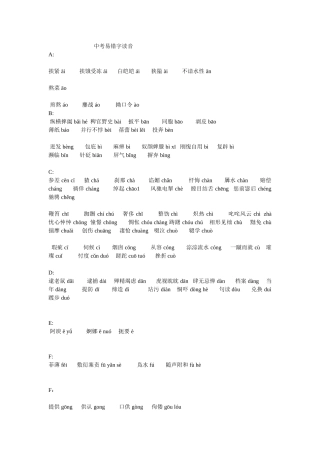 中考易错字读音