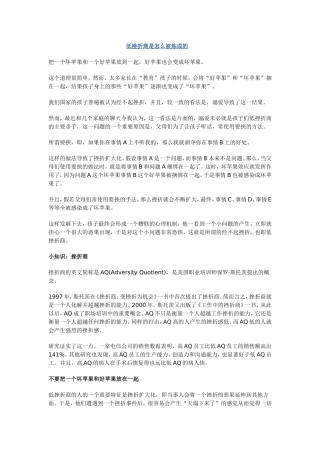 低挫折商是怎么被炼成的