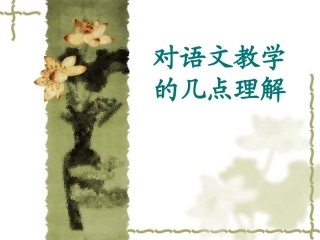 语文教学的几点理解杜畅