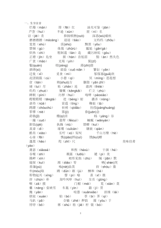 人教版八年级下语文复习资料