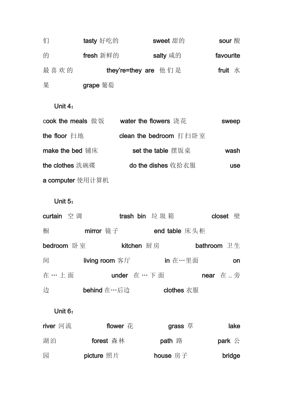 PEP小学英语五年级上册复习要点_第2页