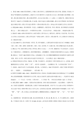 初中生必须掌握的文学常识