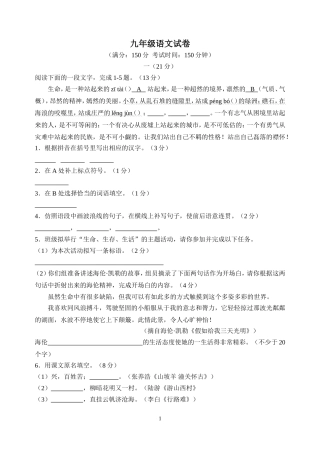 九年级语文试卷