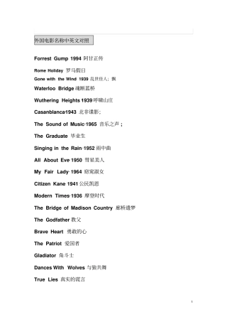 中外著名电影名称中英文对照分析