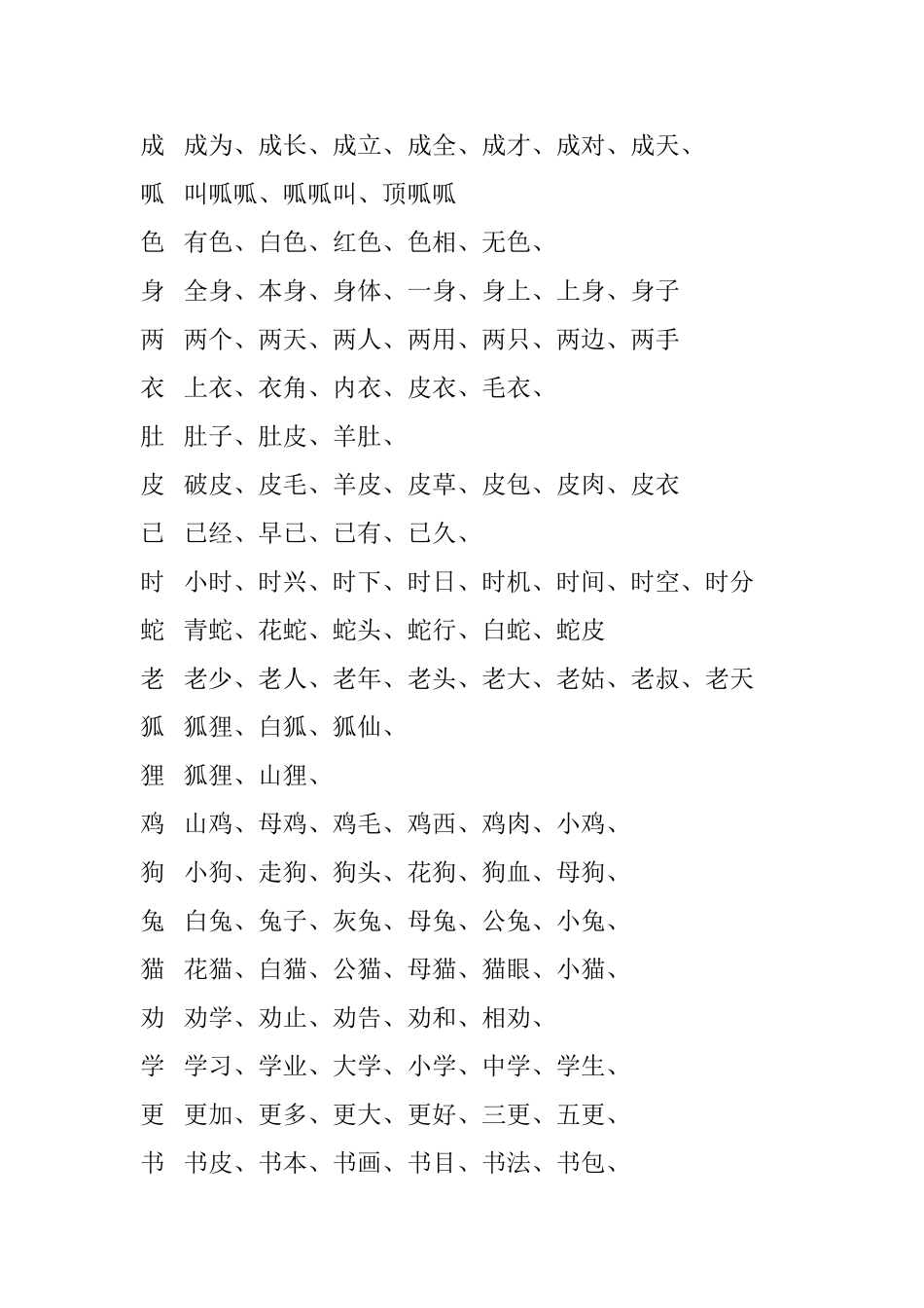 一年级下册生字组词大字_第3页