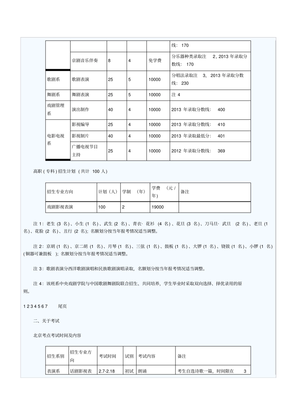 中央戏剧学院2014年本专科招生简章_第2页