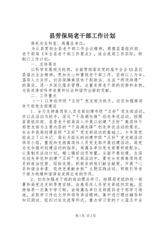 县劳保局老干部工作计划_1