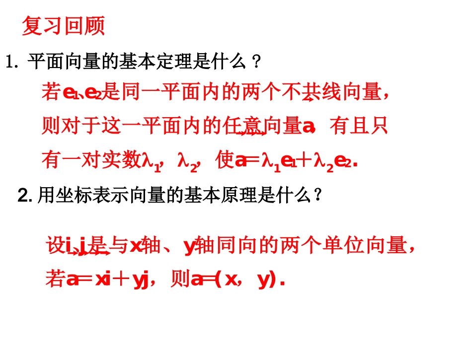 高一数学_平面向量共线的坐标表示_教学课件_第2页