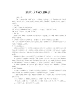 教师个人专业发展规划