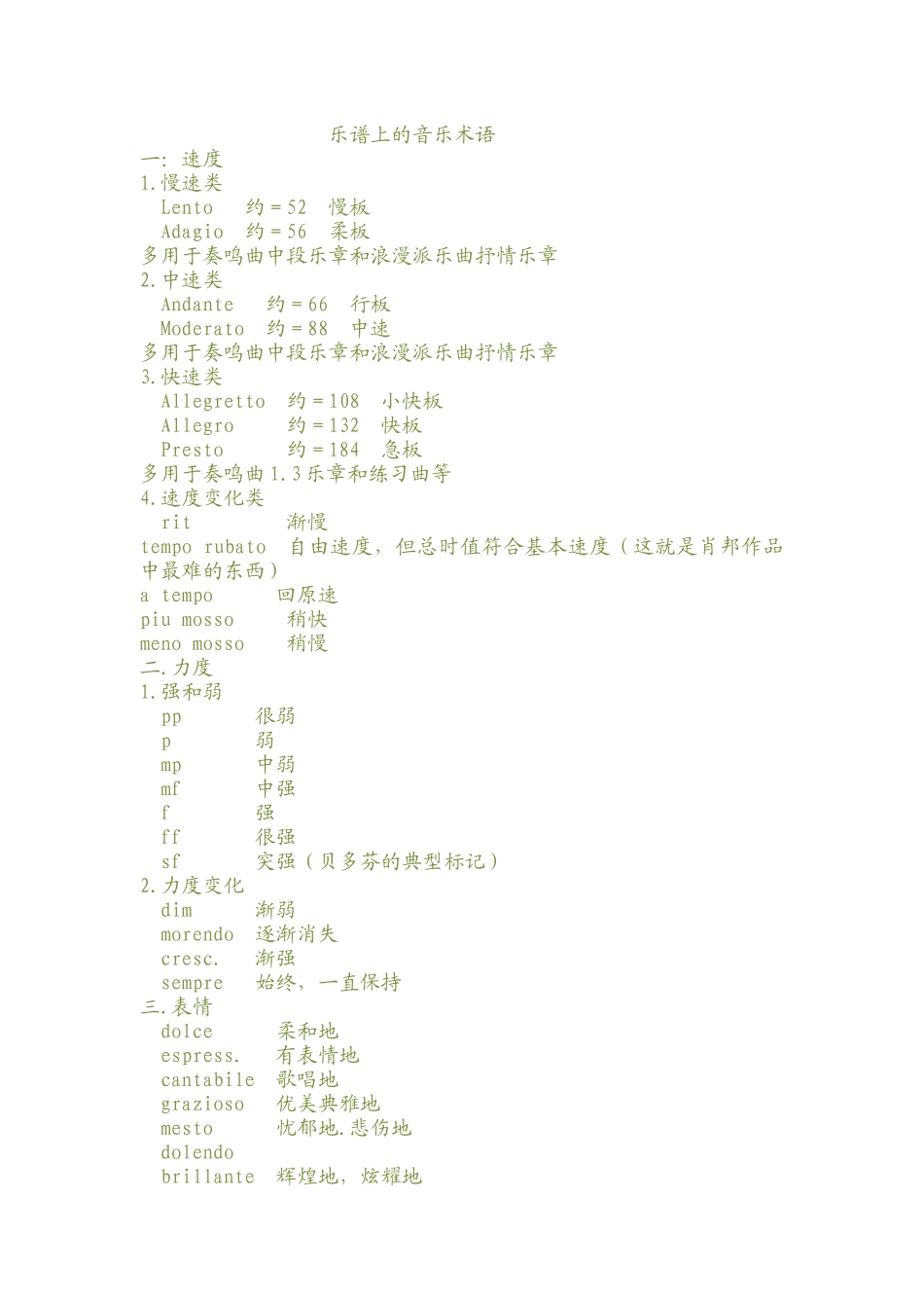 乐谱上的音乐术语_第1页