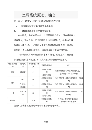 中央空调系统振动噪音