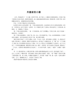 外婆家的小猫
