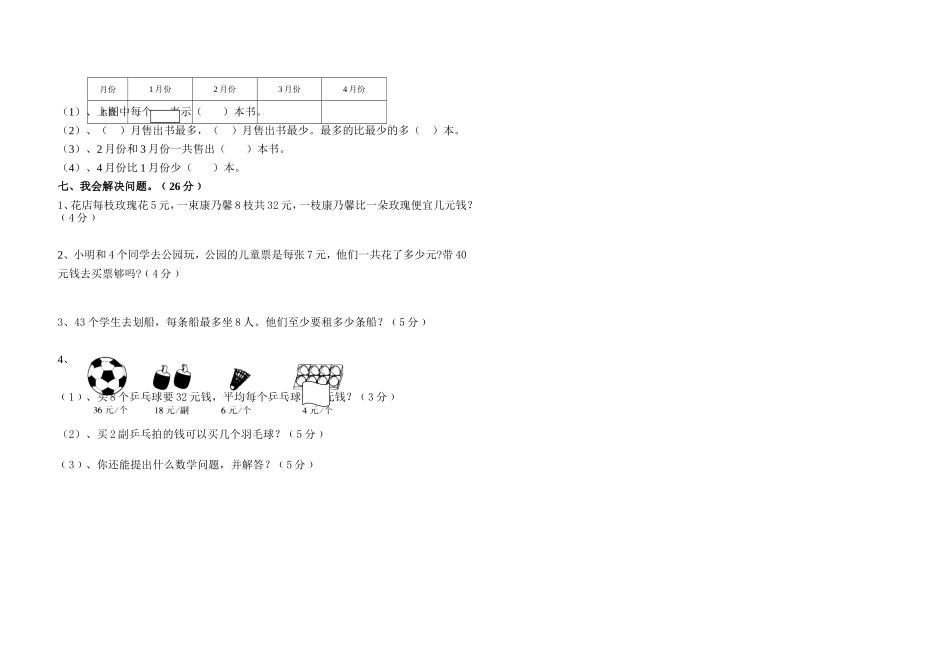 2015年二年级数学下册期末检测_第2页