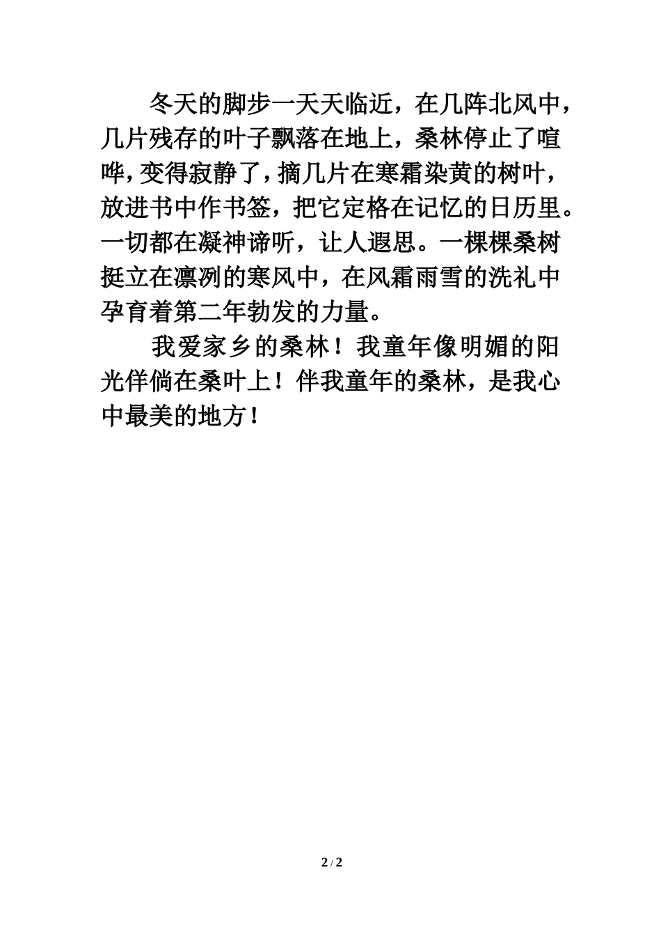 习作范文：我爱家乡的桑林_第2页