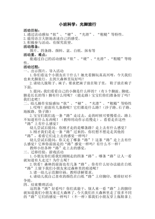 小班科学：光脚旅行
