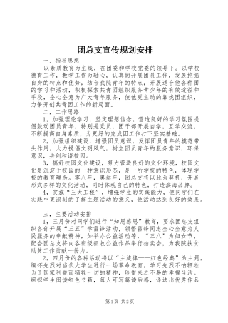 团总支宣传规划安排