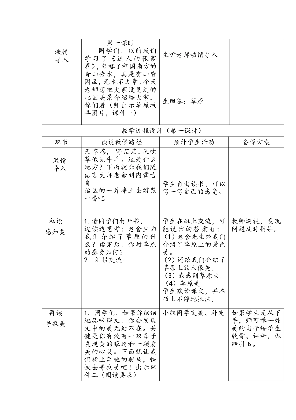 《草原》教学设计_第2页